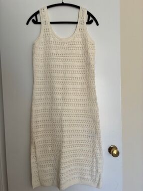 Old Navy Cream Crochet Midi Dress